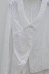 Marc le bihan long -sleeved big collar fried shirt 2611 white